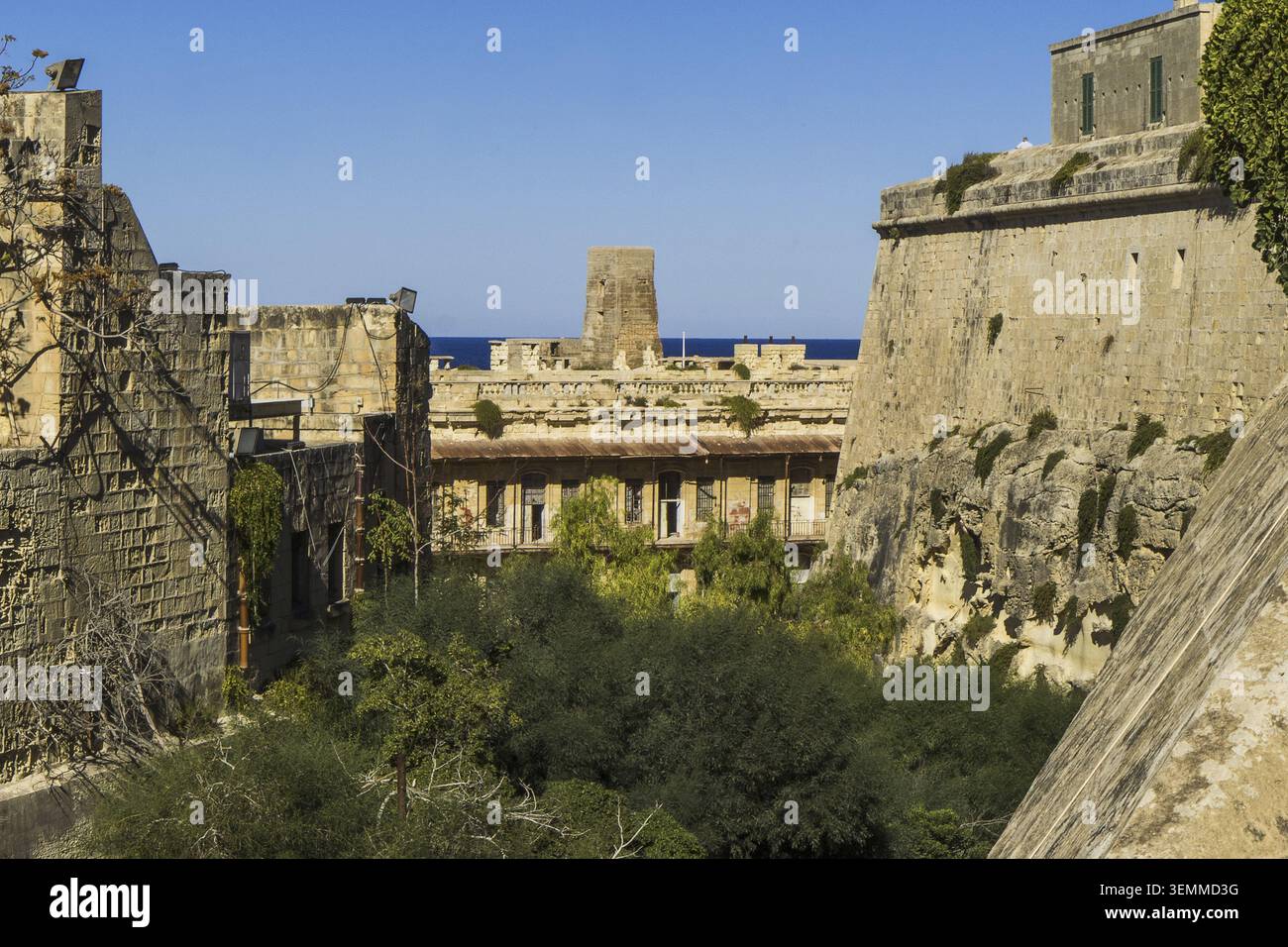 Malta? La Valletta, Bastione di Abercrombies Foto Stock