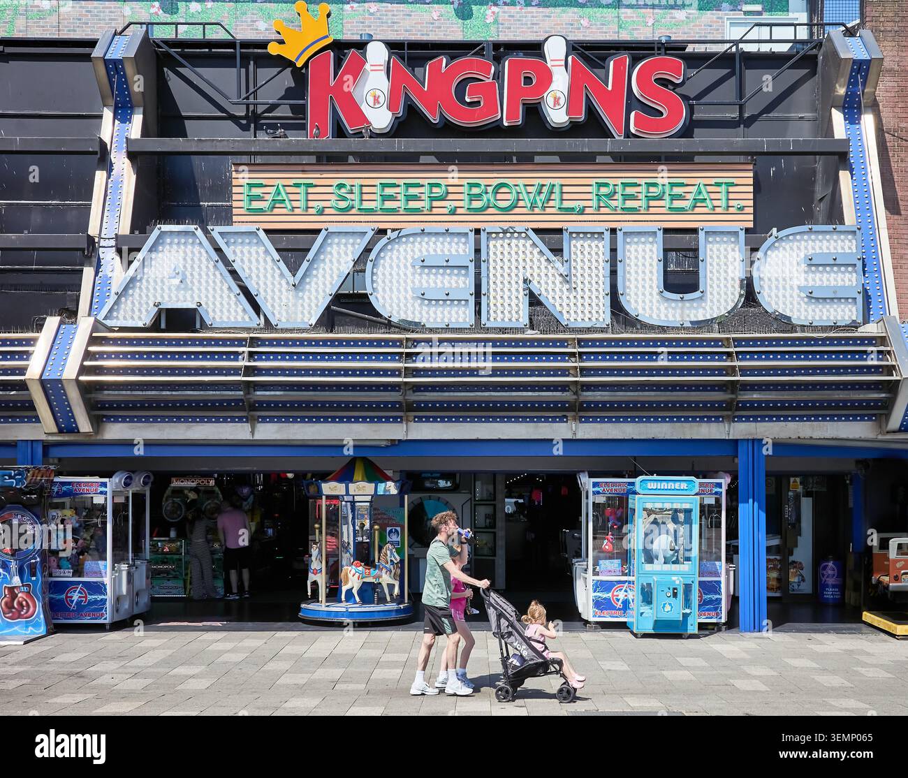 Kingpins Bowling Above the Avenue e sala giochi d'azzardo sulla Esplanade a Southend-on-SEA, Inghilterra. Foto Stock