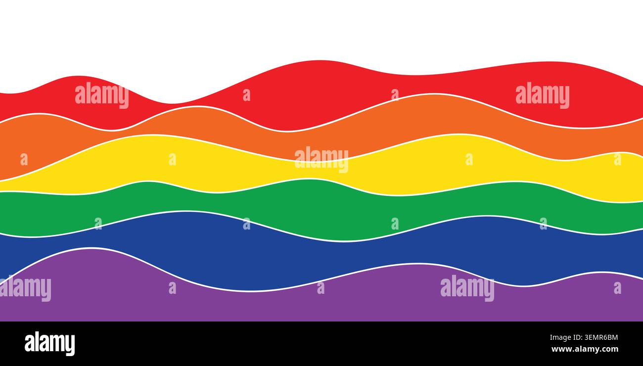 Happy Pride Month 2026 sfondo con fiocco colorato e Bright Pride Month Geometric. Set di banner gay e LGBT, poster, carta da parati per GA Illustrazione Vettoriale