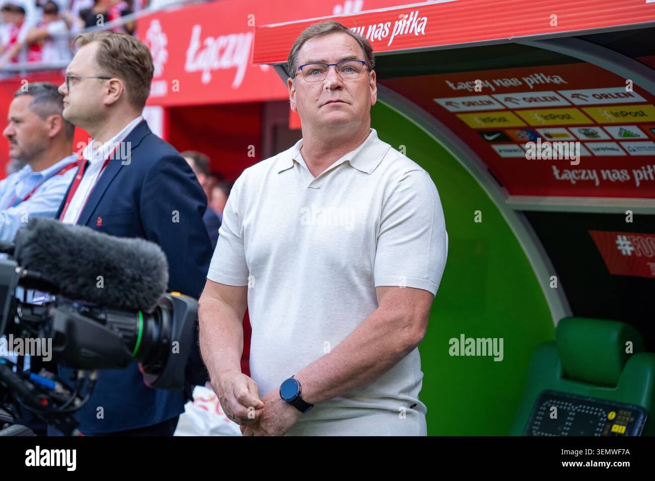 Allenatore della Polonia Jan Urban visto durante l'amichevole internazionale, Länderspiel, partita della Nationalmannschaft tra le squadre nazionali di Polonia e Ucraina (Kazim Foto Stock