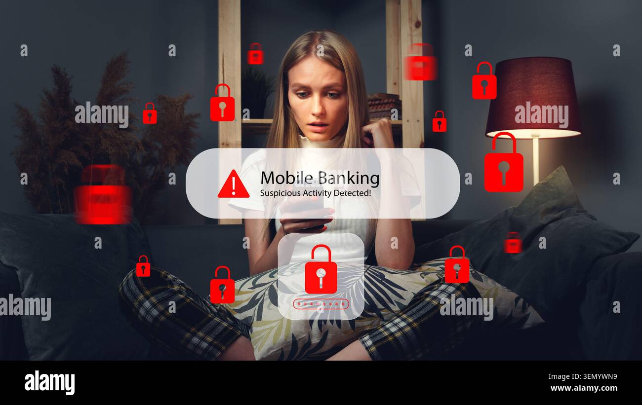 L'utente riceve un messaggio SMS di chiamata truffa relativo all'attività di mobile banking Foto Stock