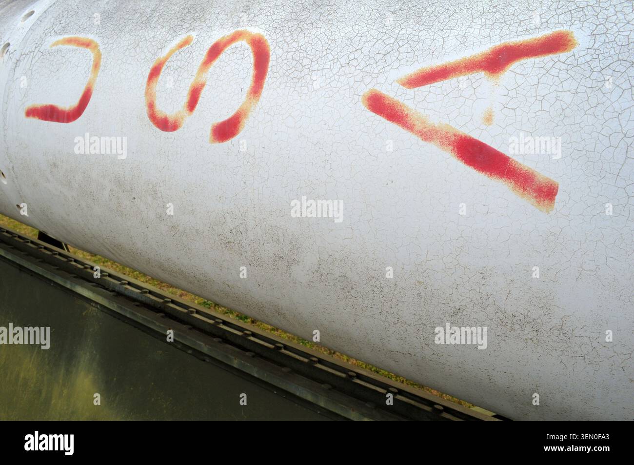 Primo piano di Rocket, Rocket Park, U.S. Space and Rocket Center Huntsville, Alabama, USA. Foto Stock