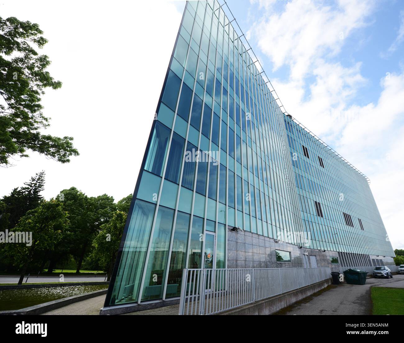 Sul retro dell'edificio Nordecon a Tallin, Estonia. Foto Stock