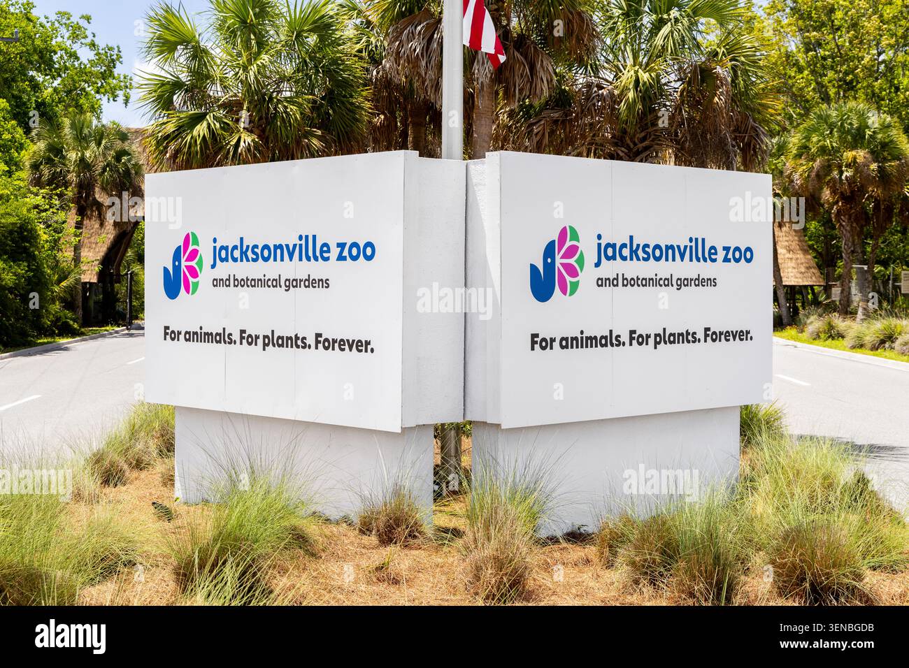 Lo zoo e i giardini botanici di Jacksonville furono aperti nel 1914 e attualmente ospitano oltre 2.000 animali e 1.000 piante. Foto Stock