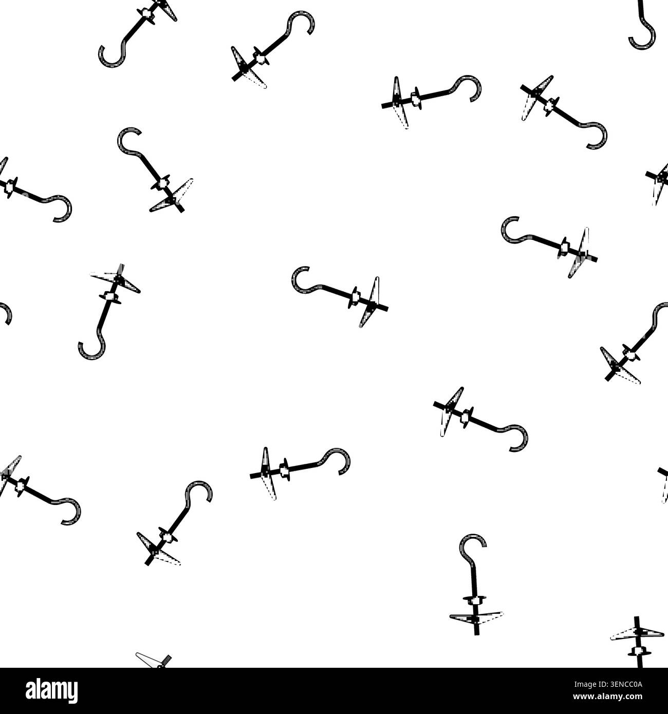 Tassello a vite con gancio di sospensione per il montaggio di oggetti su pareti cave e soffitti, ideale per la costruzione e. Illustrazione Vettoriale