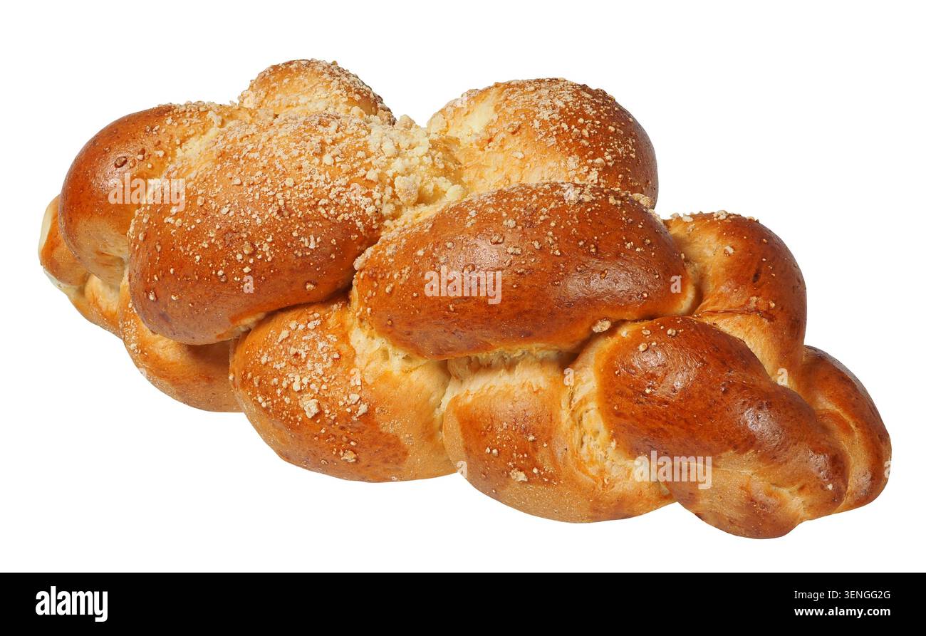 Challah bun isolati su sfondo bianco Foto Stock