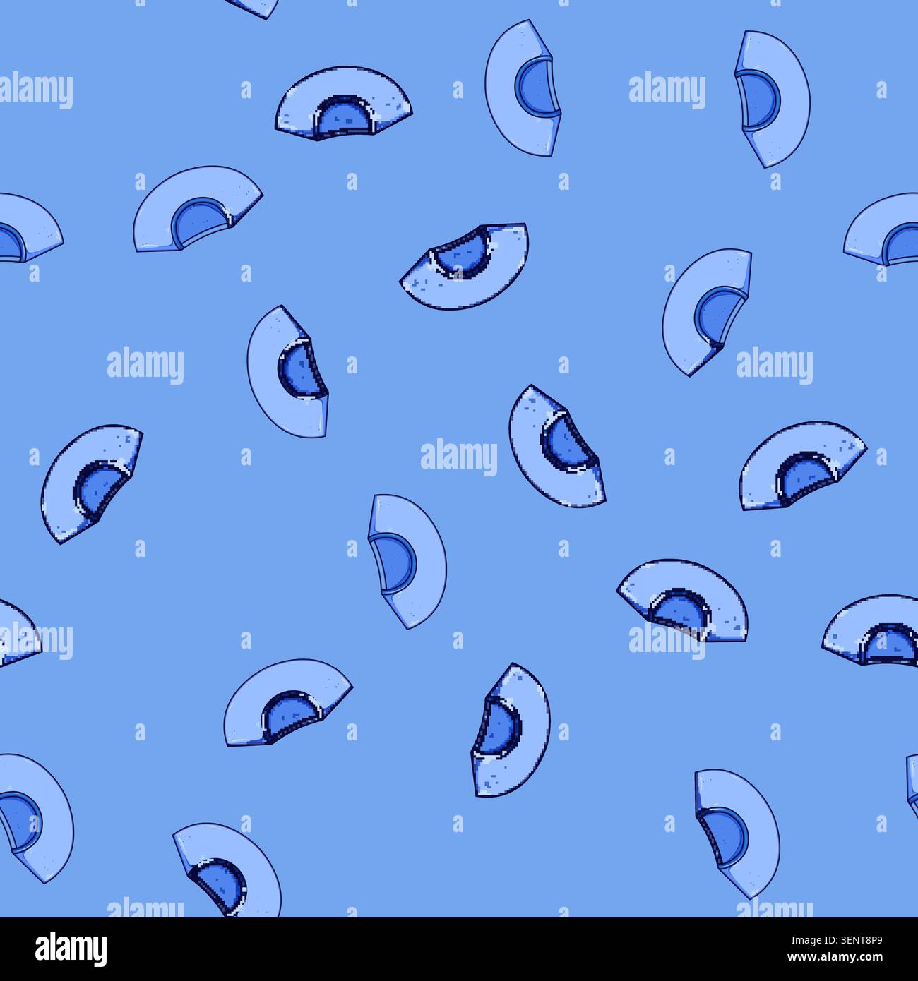 colletto a camicia con motivo senza cuciture e cartoni animati. scollo a bottone, dolcevita a cowlneck, scollo a mezzaluna scollo a camicia con scollo quadrato, segno vettoriale Illustrazione Vettoriale