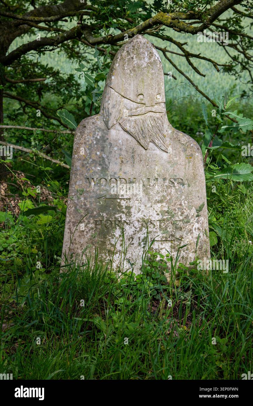Viking Way, pietra miliare Foto Stock