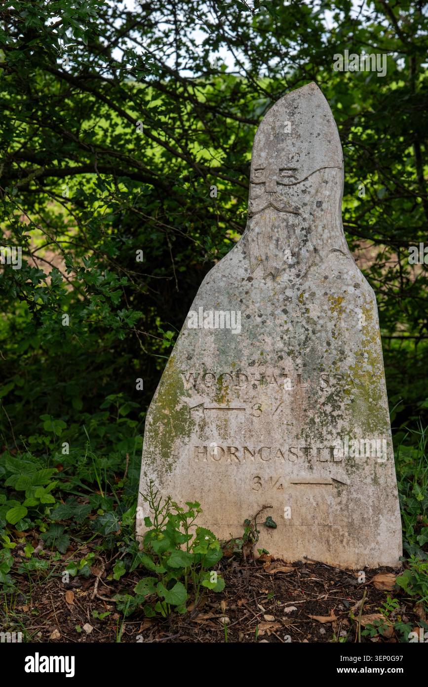 Viking Way, pietra miliare Foto Stock