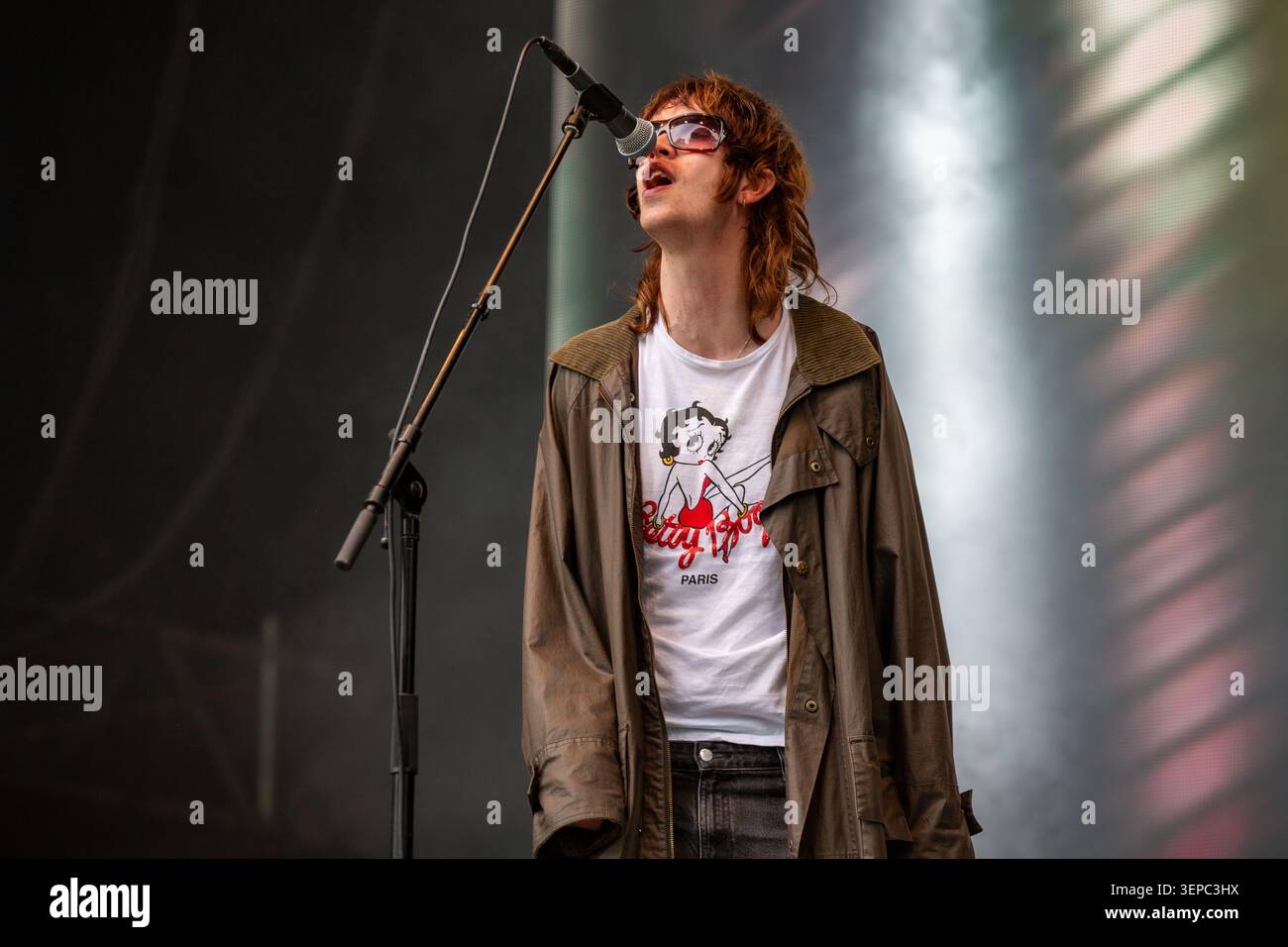 Oslo, Norvegia. 12 giugno 2026. Il cantante svedese Fred Soila esegue un concerto dal vivo durante il festival musicale norvegese Piknik i Parken 2026 a Oslo. Foto Stock