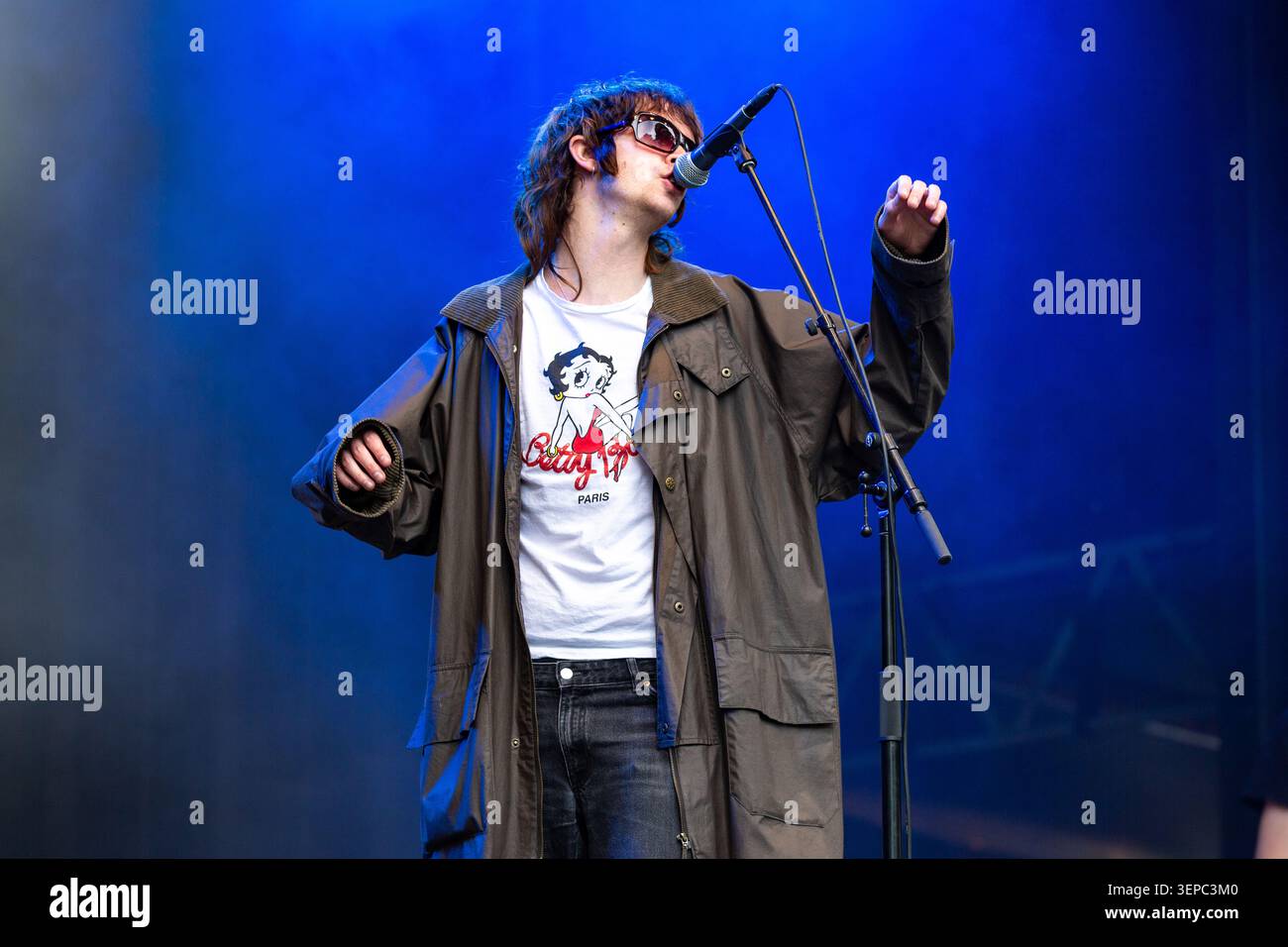 Oslo, Norvegia. 12 giugno 2026. Il cantante svedese Fred Soila esegue un concerto dal vivo durante il festival musicale norvegese Piknik i Parken 2026 a Oslo. Foto Stock