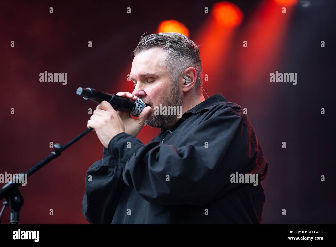 Oslo, Norvegia. 12 giugno 2026. Il cantante e cantautore norvegese Truls esegue un concerto dal vivo durante il festival musicale norvegese Piknik i Parken 2026 a Oslo. Foto Stock