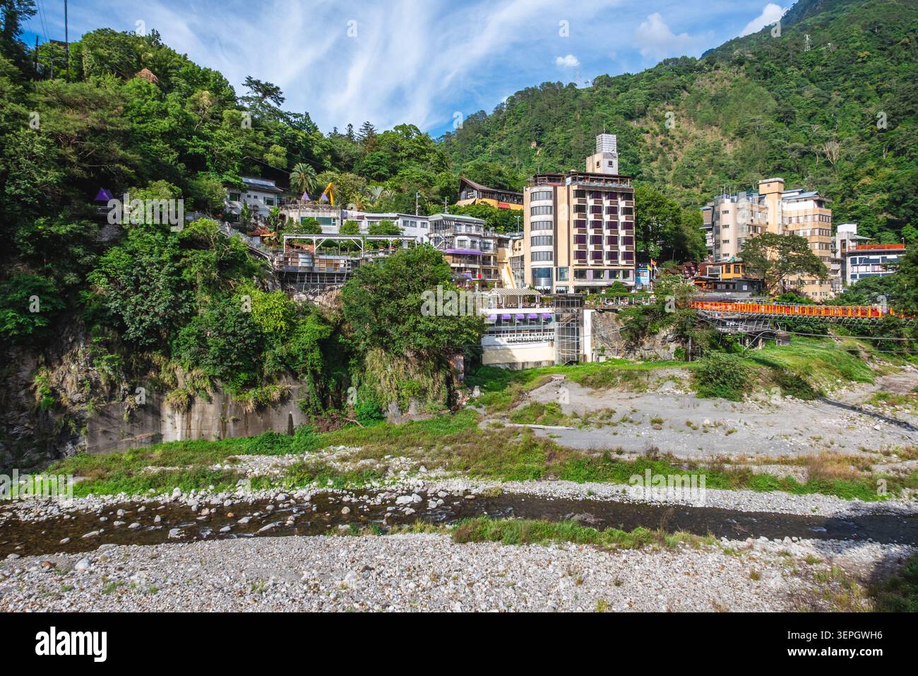 Il paesaggio di Guguan, un'area turistica termale situata nella città di Taichung, Taiwan Foto Stock