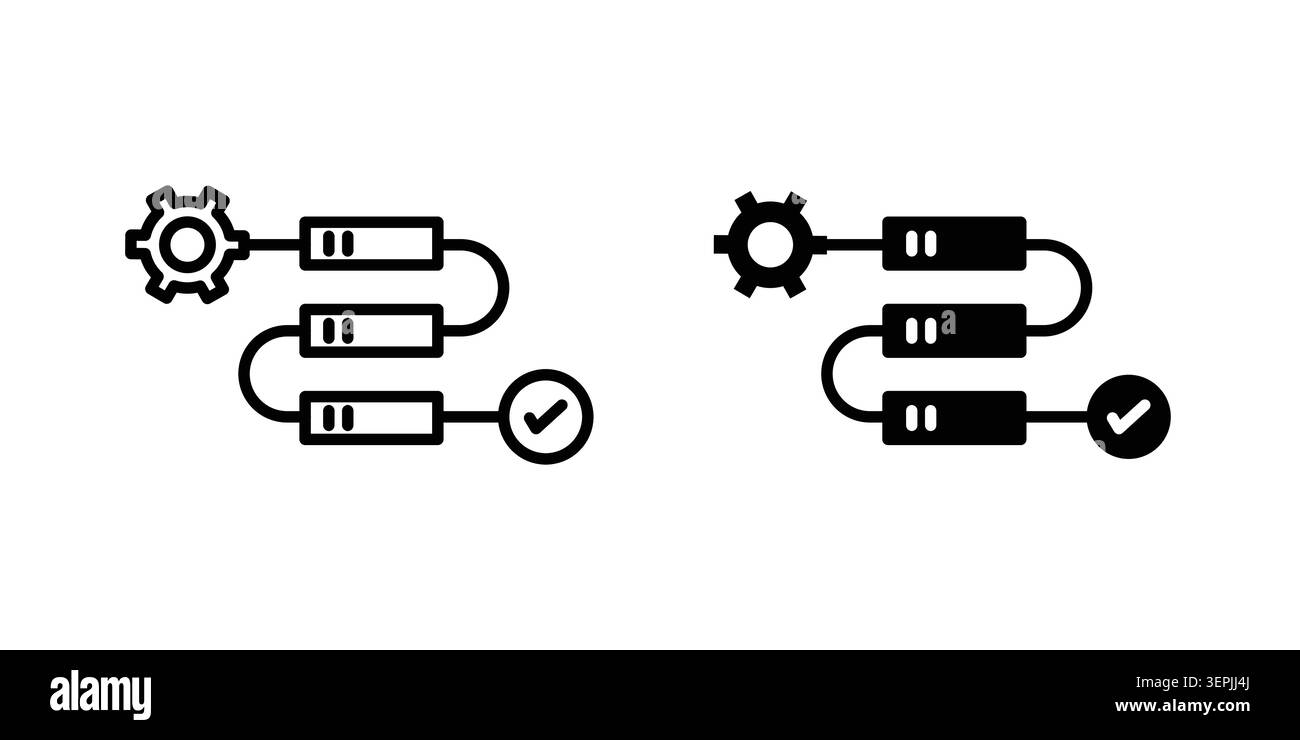 Flusso di lavoro icona Concept logo design Collection. Illustrazione Vettoriale