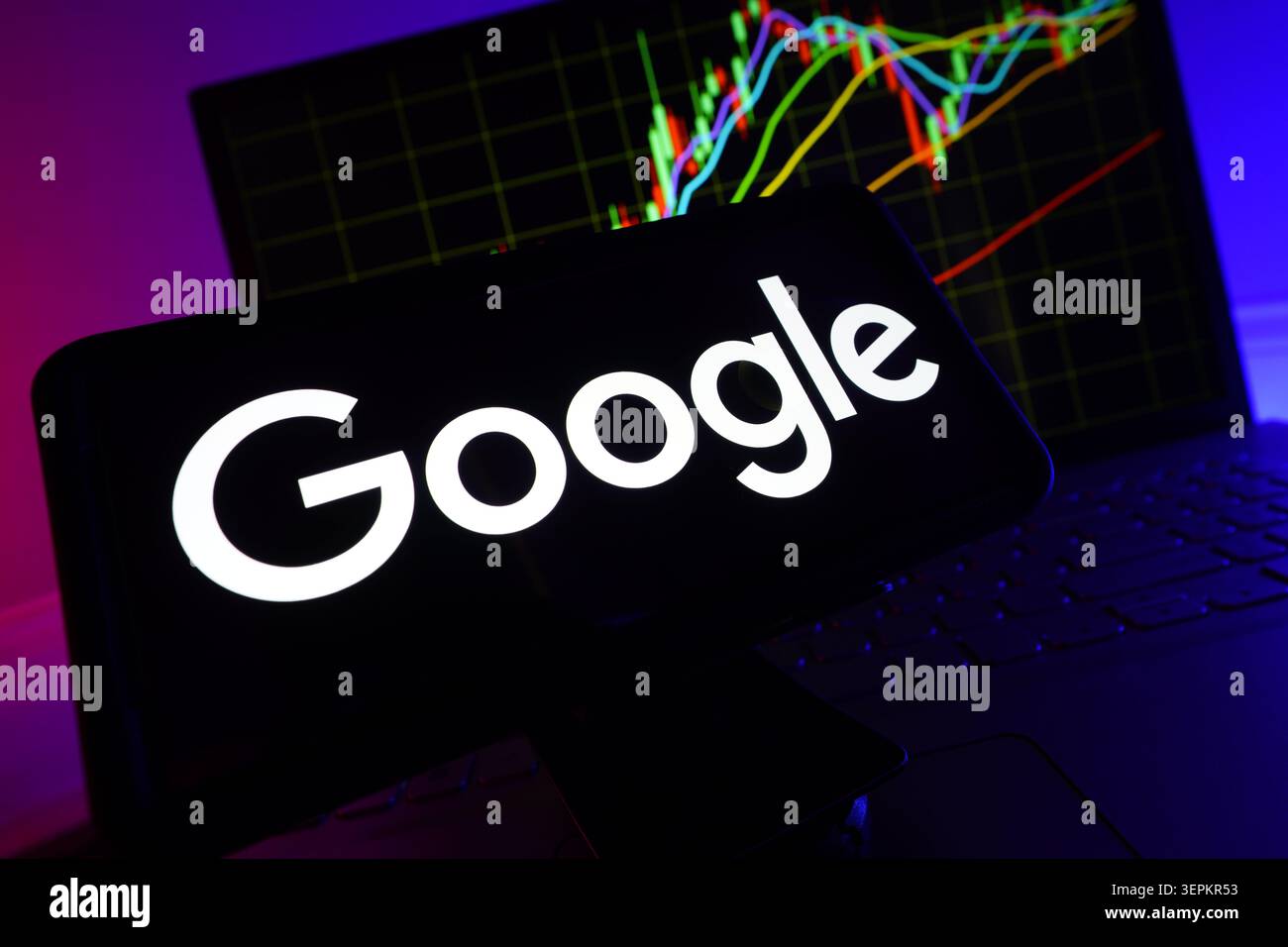 Piattaforma pubblicitaria di cloud computing per i motori di ricerca leader di Google e Technology Services Provider Foto Stock