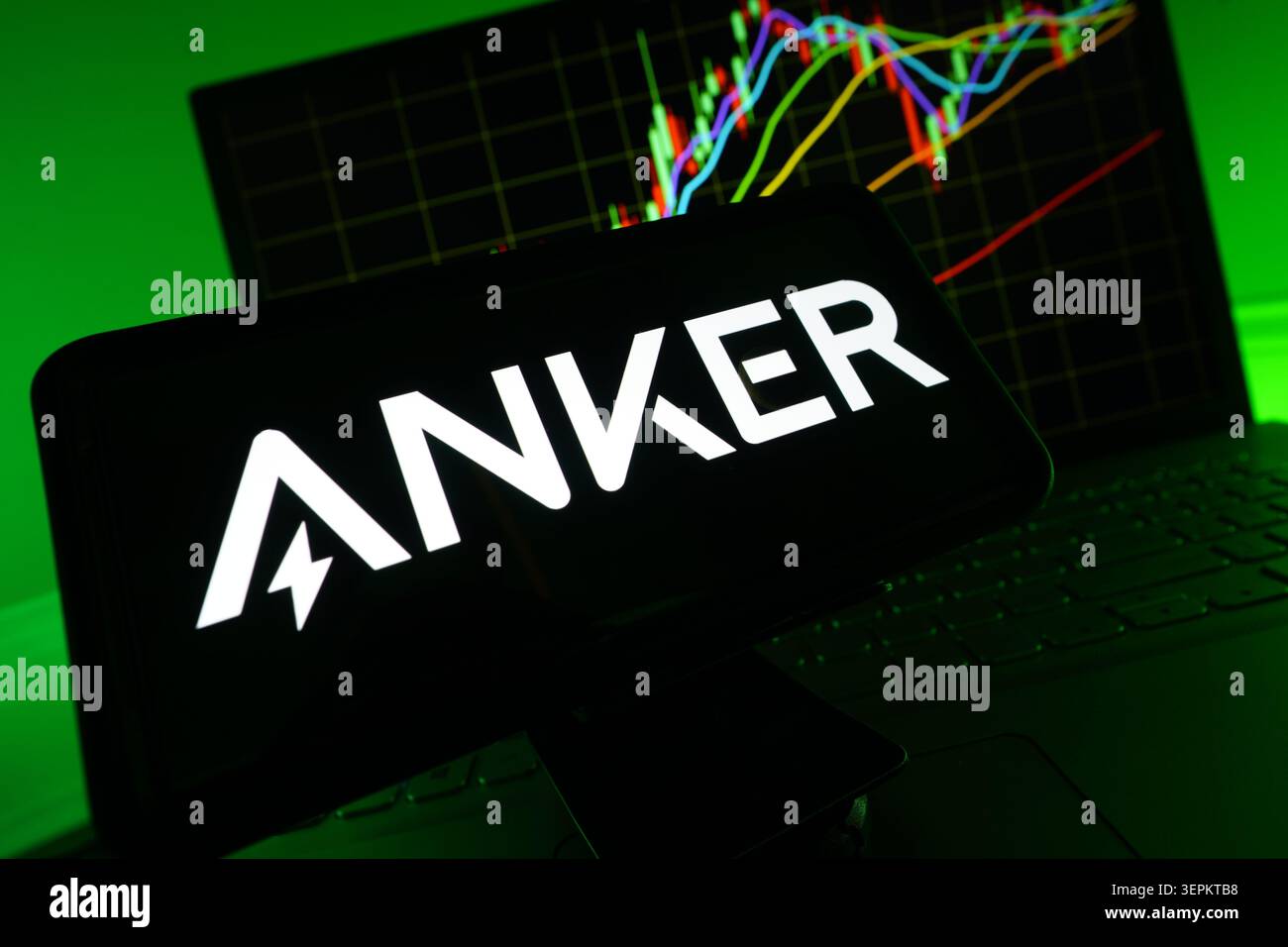 Anker, leader nelle soluzioni di ricarica per elettronica di consumo, Power Banks e produttore di accessori tecnologici Foto Stock