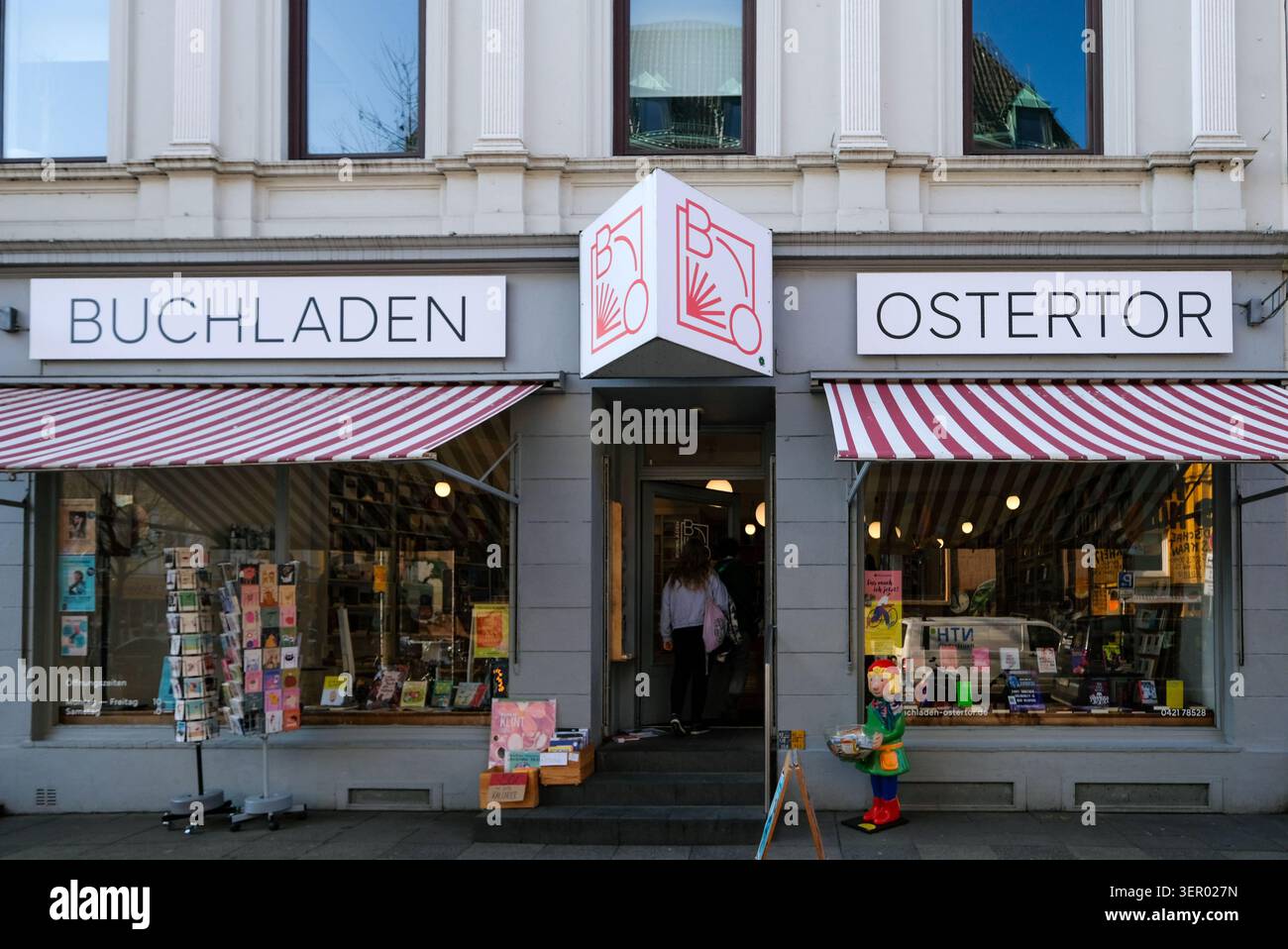 05.03.2026, Germania, Brema, Brema - Buchladen Ostertor, libreria di sinistra a Steintor, parte del quartiere di Brema noto come ìdas Viertel. Foto Stock