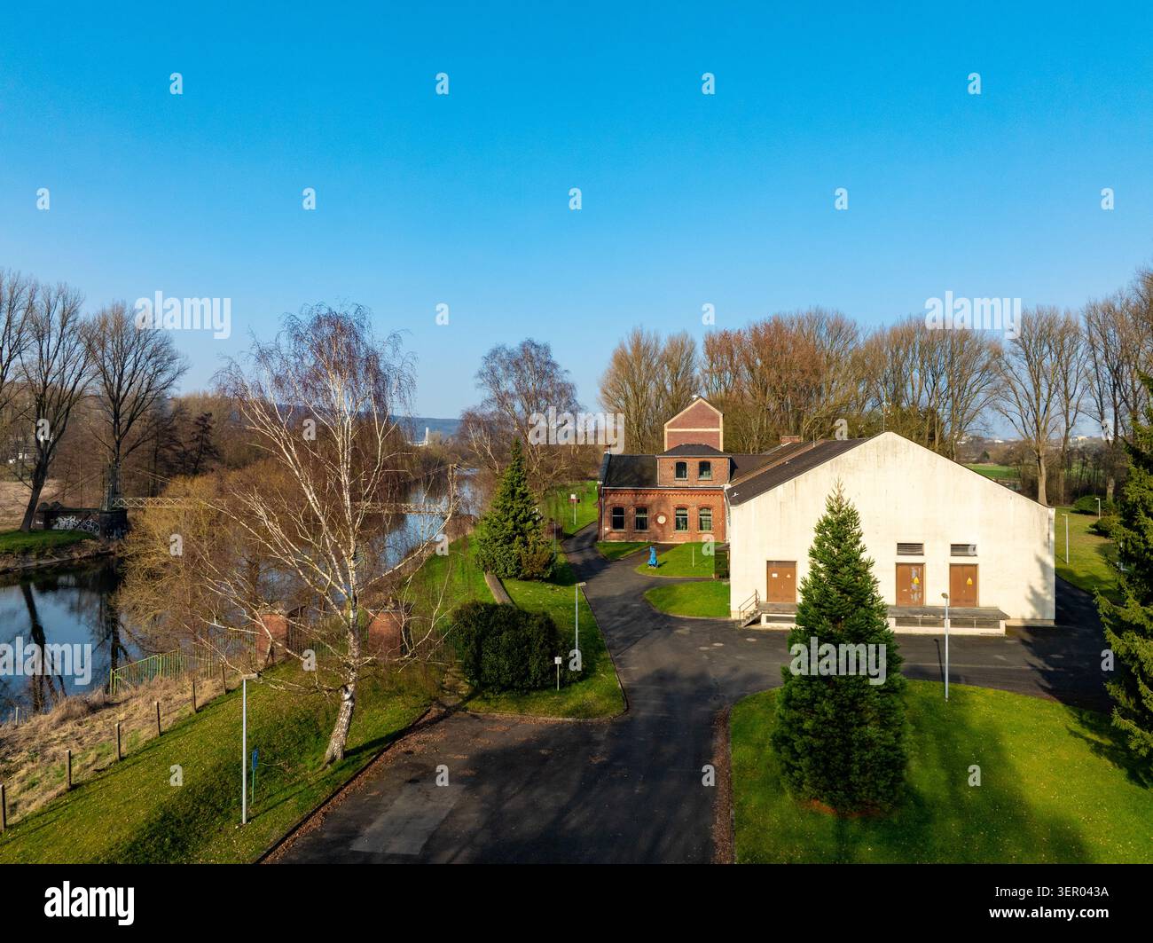 09.03.2026, Germania, Renania settentrionale-Vestfalia, Wetter an der Ruhr - Volmarstein Community Waterworks, gli acquedotti costruiti nel 1883, situati direttamente su Foto Stock
