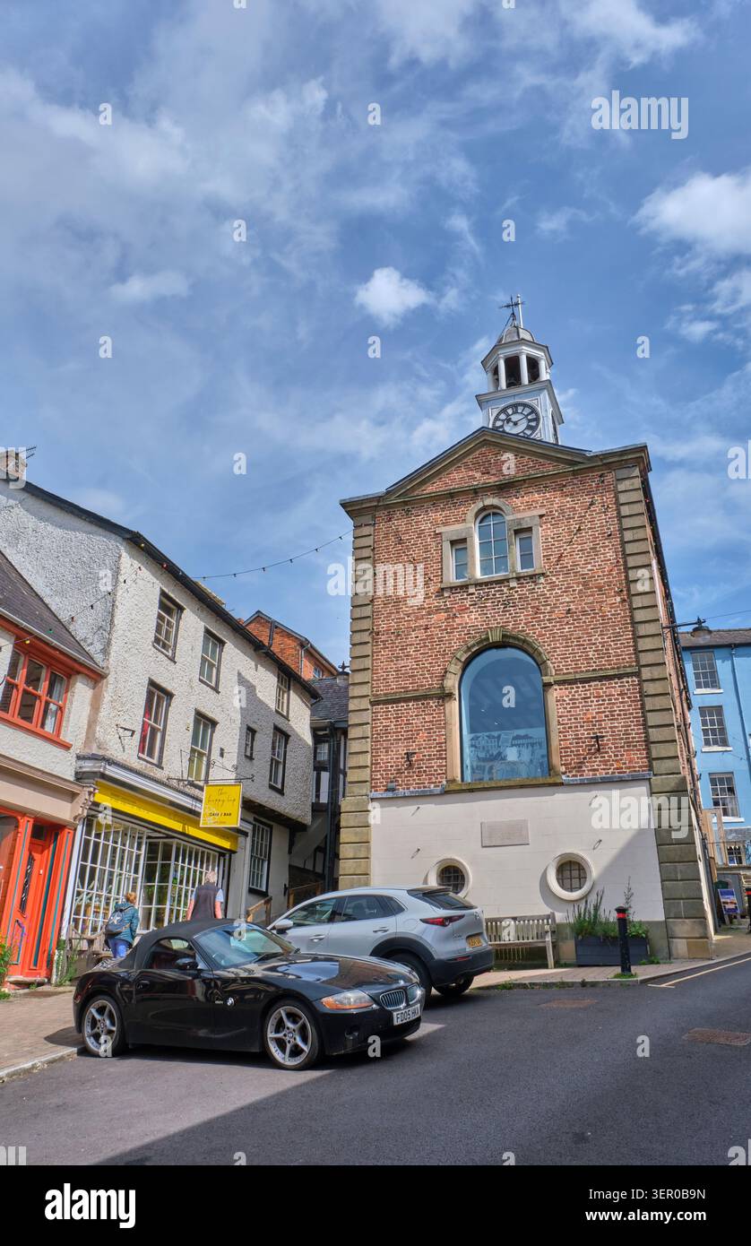 Il municipio, High Street, Bishop's Castle, Shropshire Foto Stock