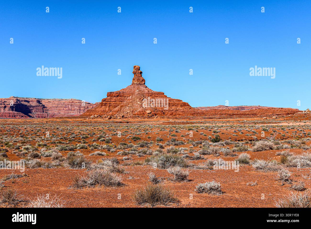 Rooster Butte Sandstone Rock Formation nella Valley of the Gods, Utah Foto Stock