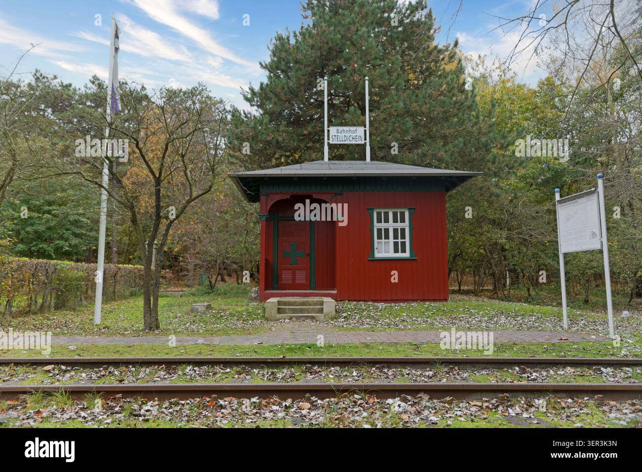 Stazione ferroviaria di Stelldichein, isola di Norderney Foto Stock