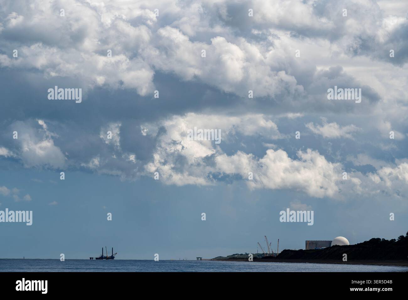 Centrale nucleare di Sizewell B e costruzione di C Dunwich Suffolk Foto Stock
