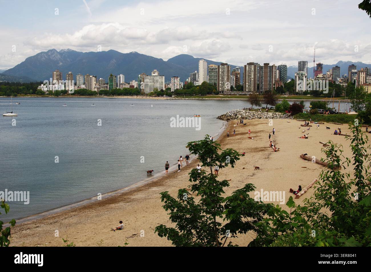Spiaggia di Kitsilano a Vancouver, British Columbia, Canada. Foto Stock