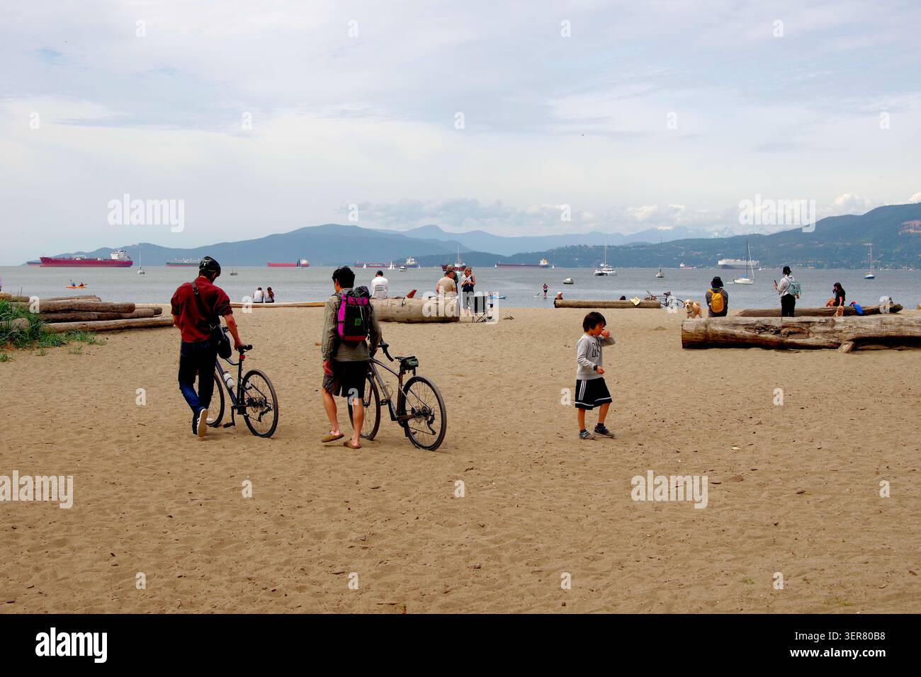 Spiaggia di Kitsilano a Vancouver, British Columbia, Canada. Foto Stock
