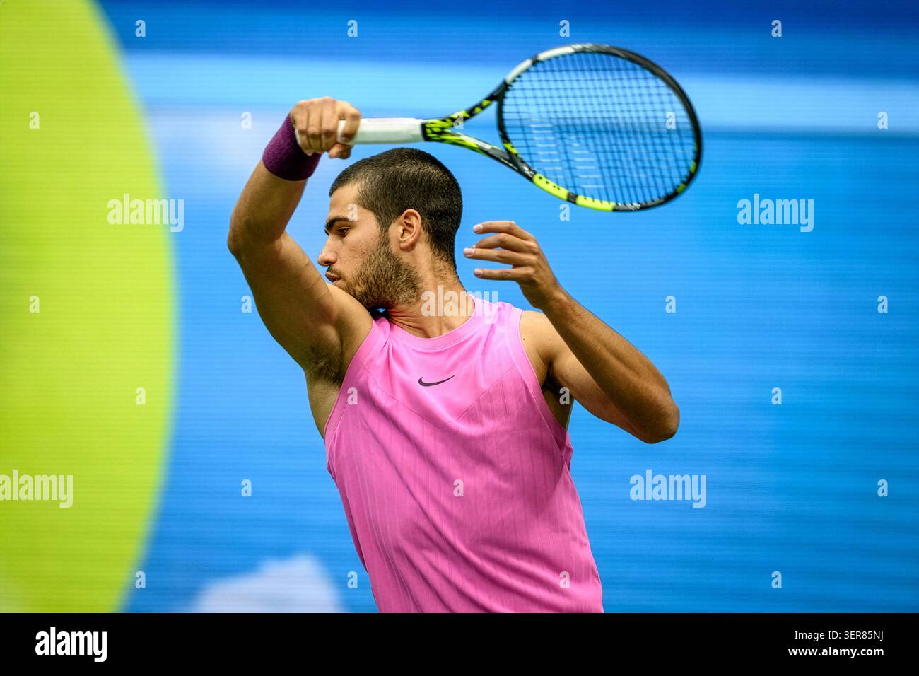 NEW YORK, USA - 7 settembre 2025 - il presidente degli Stati Uniti Donald Trump partecipa al campionato maschile U.S. Open presso il Billie Jean King National Tennis Center di Flushing Meadows, New York, USA. Nella foto Carlos Alcaraz gioca nel campionato - foto: Geopix/Casa Bianca/Daniel Torok Foto Stock