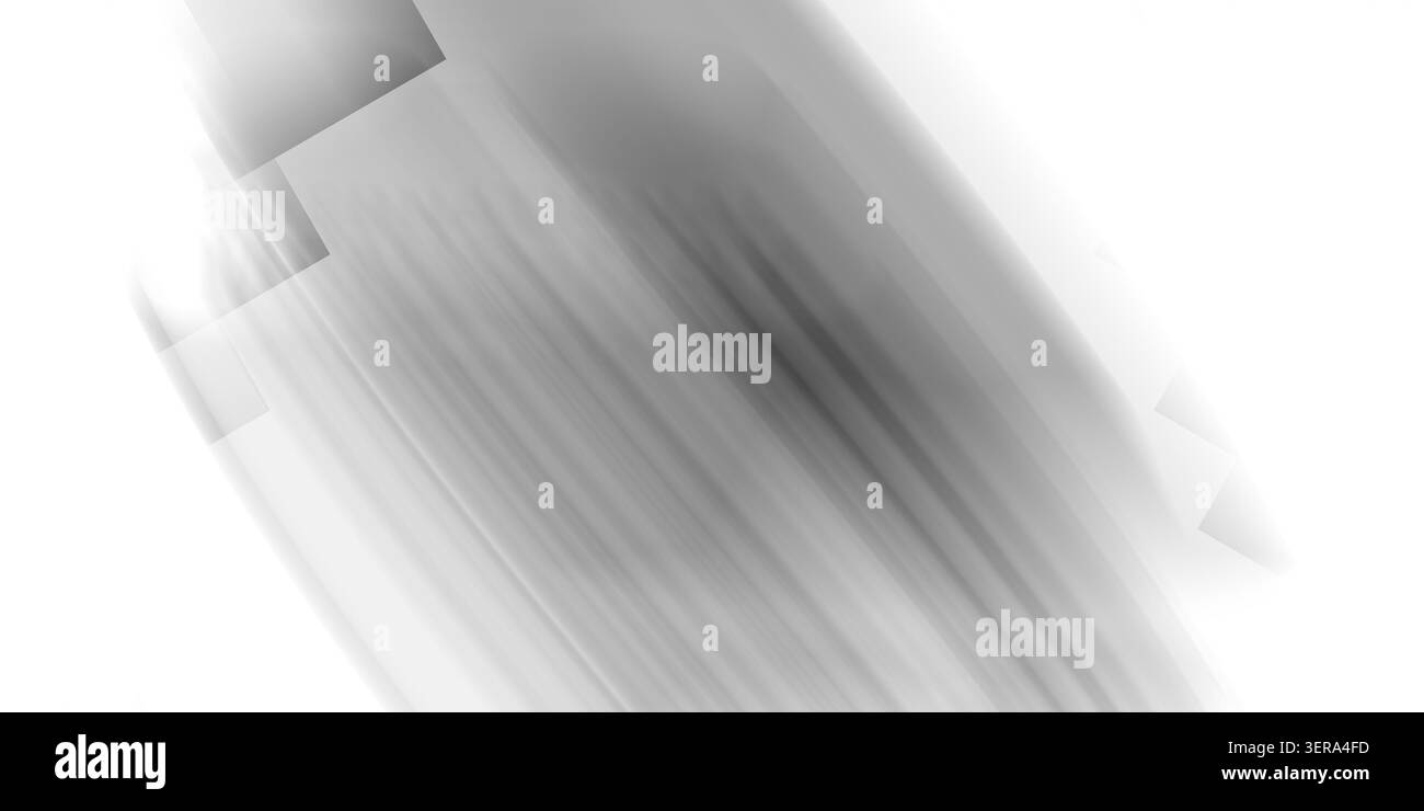 Uno sfondo astratto minimalista nelle sfumature di grigio e bianco, caratterizzato da una serie di forme geometriche quadrate sovrapposte disposte in diagonale Foto Stock