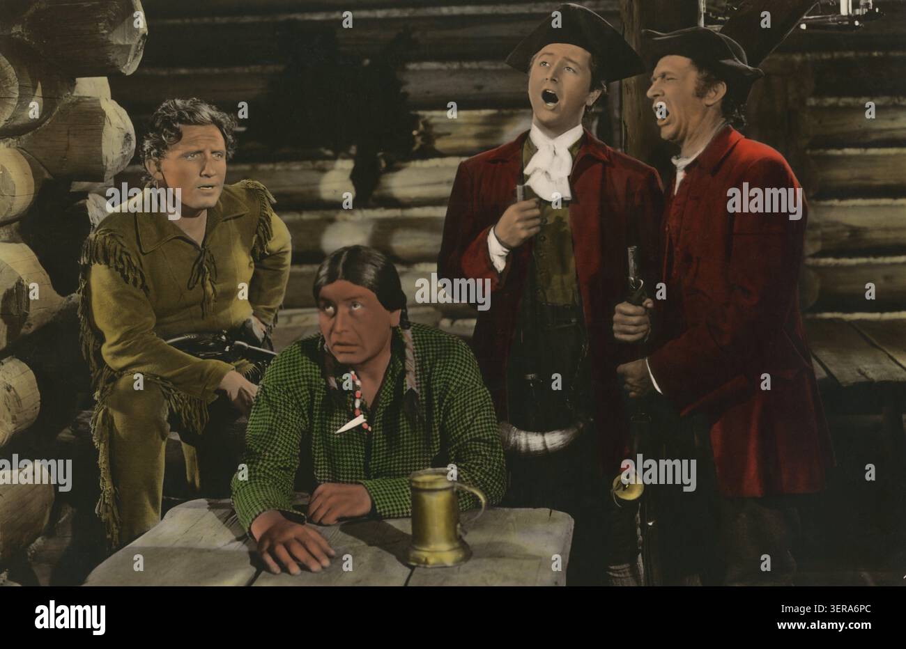 SPENCER TRACY interpreta il maggiore Robert Rogers con ROBERT YOUNG e WALTER BRENNAN in una scena dal PASSAGGIO NORD-OCCIDENTALE (Libro 1 - Roger's Rangers) regista KING VIDOR romanzo KENNETH ROBERTS Music HERBERT STOTHART Metro Goldwyn Mayer Foto Stock