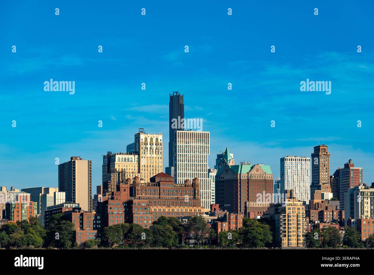 Paesaggio urbano caratterizzato da vari edifici alti e grattacieli a Brooklyn Foto Stock