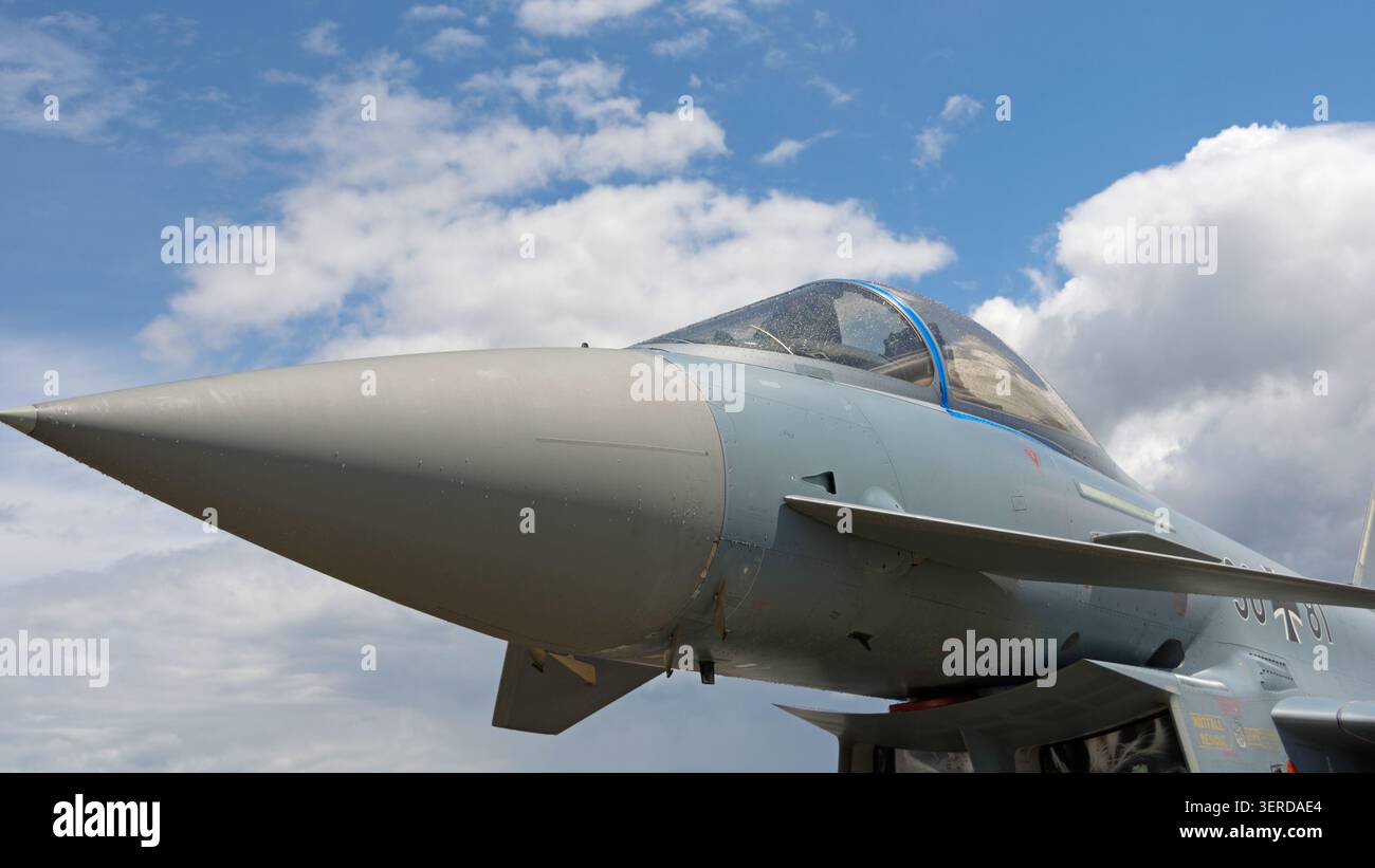 Primo piano di un Eurofighter dell'Aeronautica militare tedesca Foto Stock