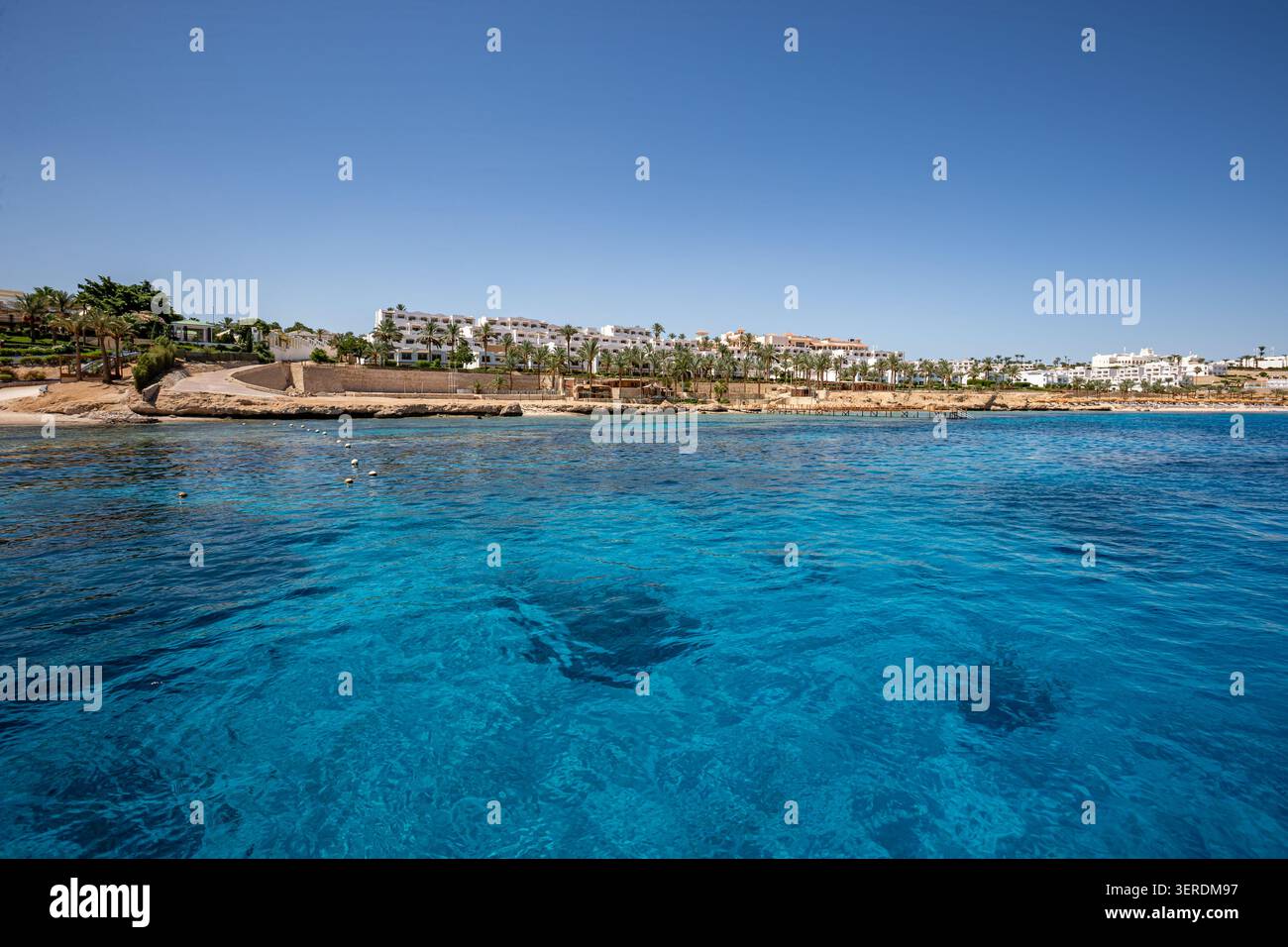 Egitto, Sharm El Sheikh, stretto di Tiran mare e costa Foto Stock