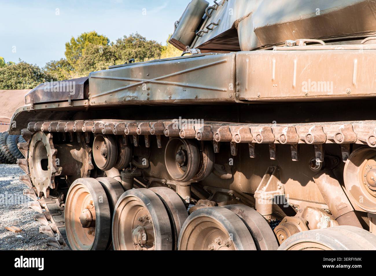 Vecchia pista da carro armato dell'esercito AMERICANO Foto Stock