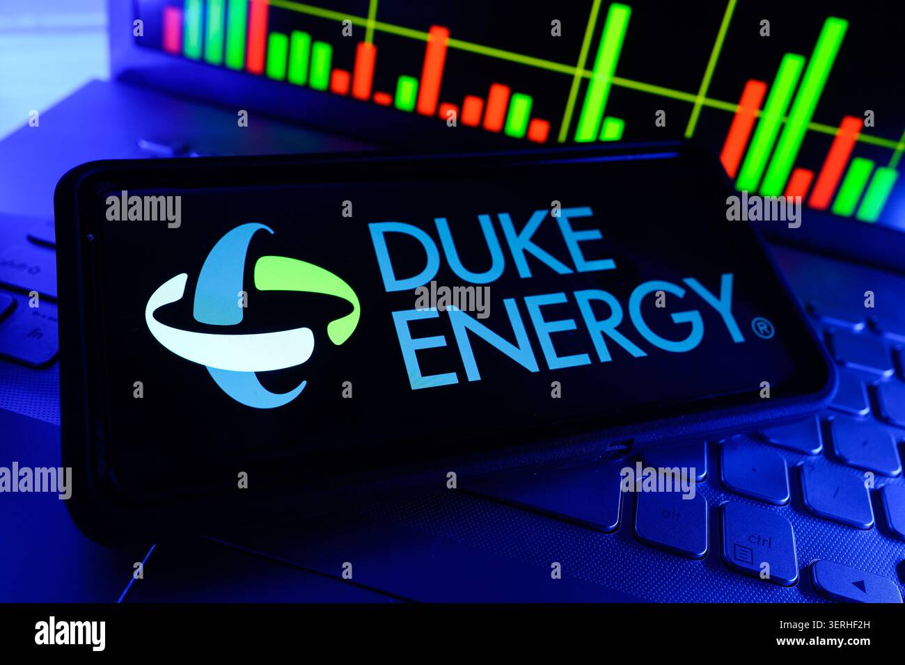 Duke Energy, la più grande azienda di servizi elettrici, che fornisce produzione trasmissione e distribuzione di energia elettrica nel sud-est degli Stati Uniti Foto Stock