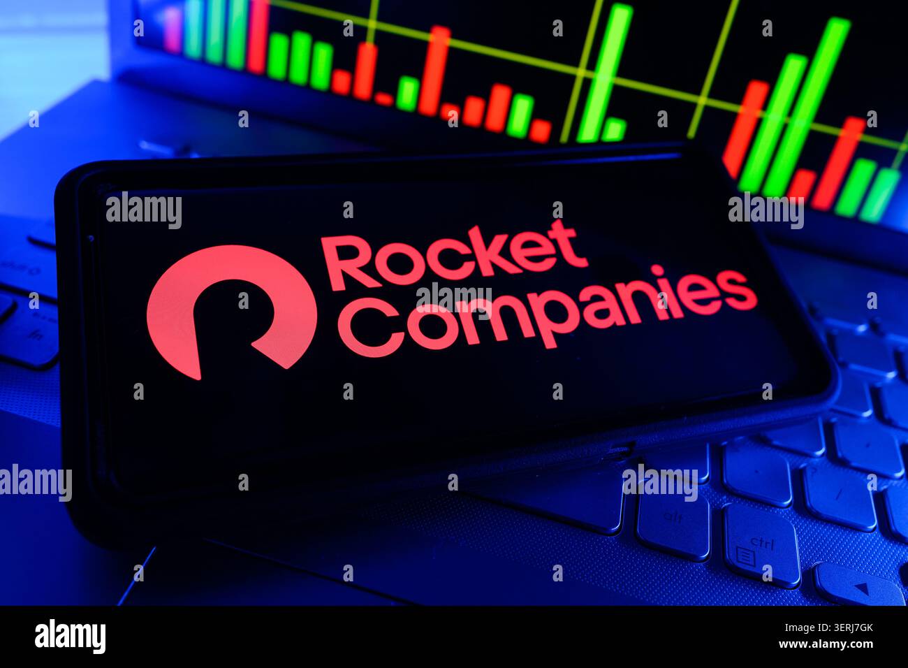 Rocket Companies Servizi finanziari e azienda tecnologica ipotecaria che offre prestiti immobiliari e soluzioni immobiliari Foto Stock