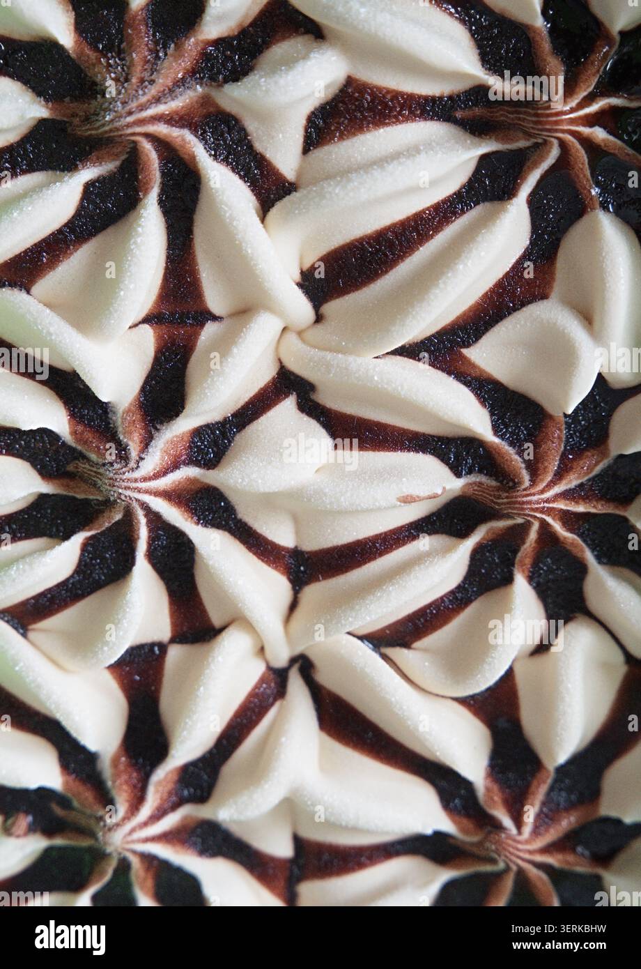 Un primo piano della consistenza del gelato al tiramisù. Foto di alta qualità Foto Stock