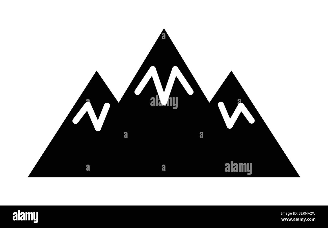Illustrazione astratta dell'icona vettoriale della silhouette del picco di montagna Illustrazione Vettoriale