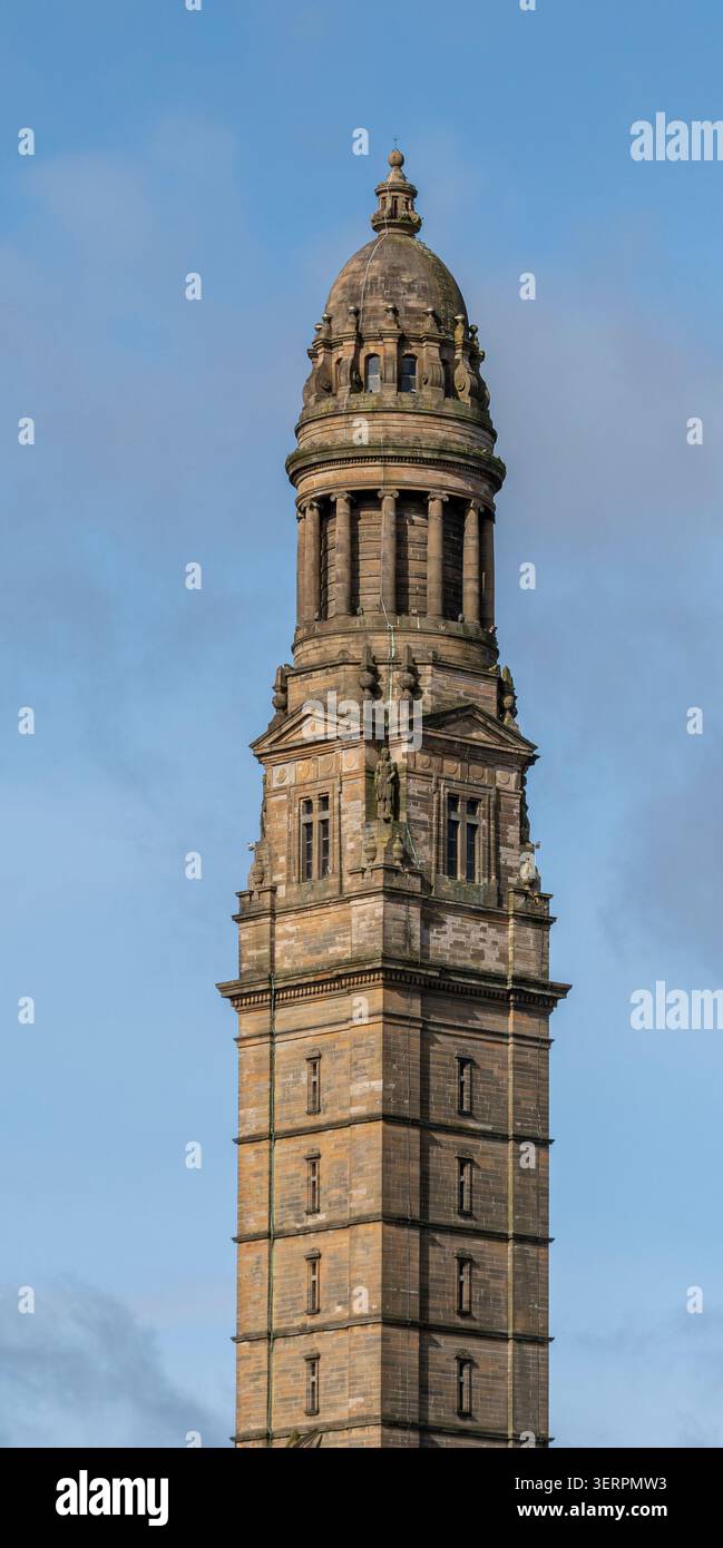 La torre del Greenock, Scozia, Municipio. Fu completata nel 1886. Foto Stock