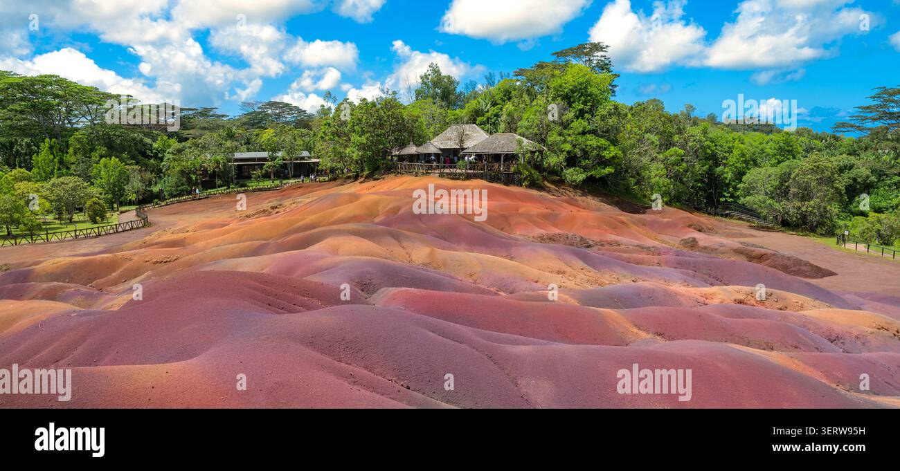 Seven Coloured Earths Sand Dunes Landscape, Chamarel, Mauritius Foto Stock