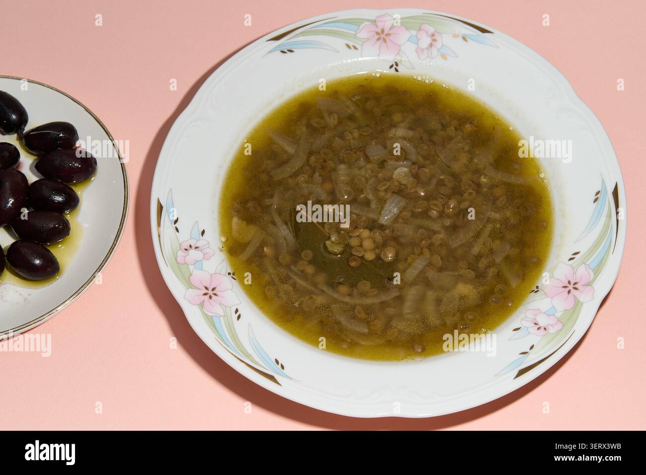 Zuppa di lenticchie greca. Foto Stock