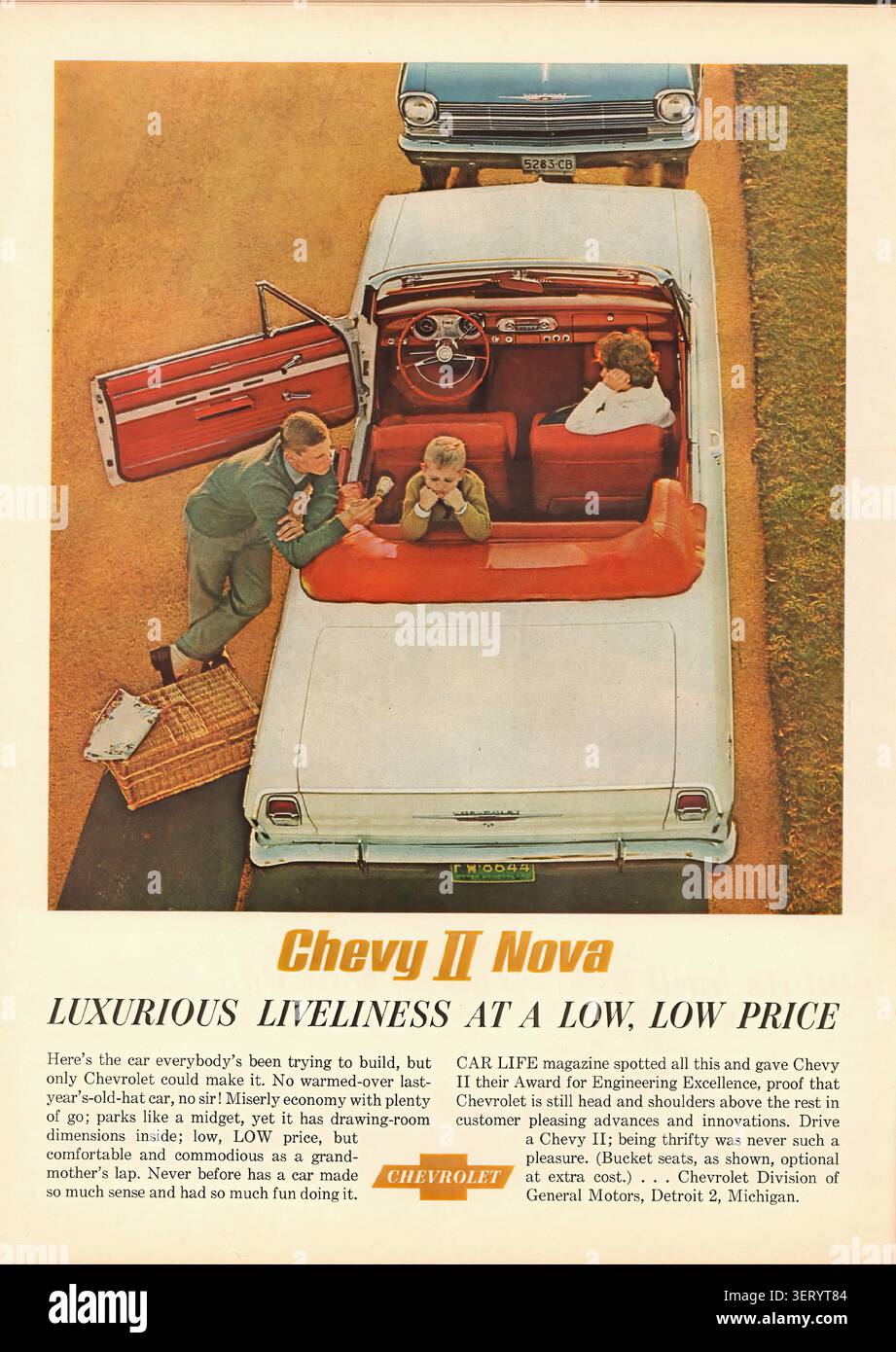 1962 Chevrolet Chevy II Nova Advertisement Time Magazine 2 marzo 1962 - pubblicità per la stampa americana d'epoca Foto Stock