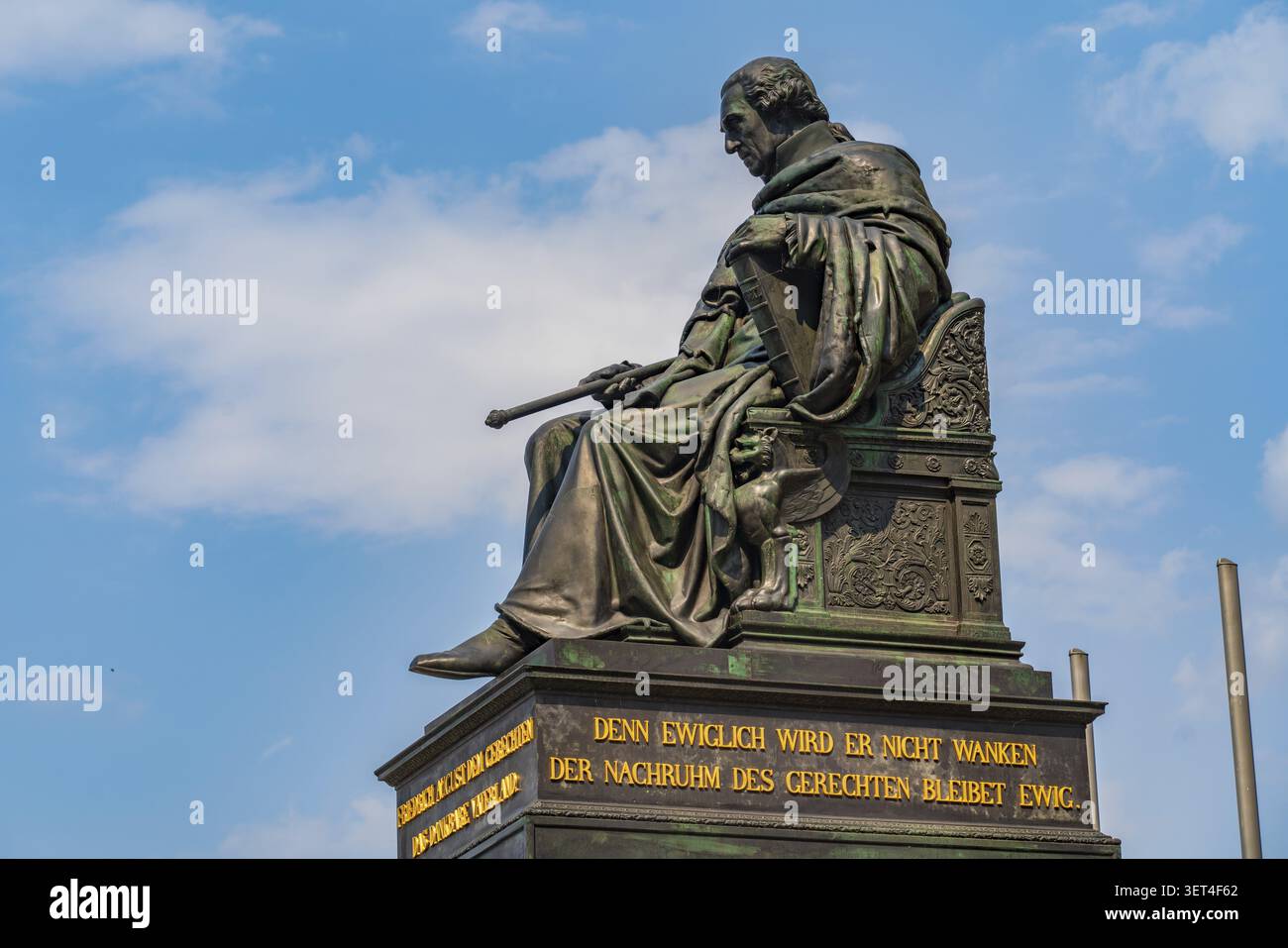 Denkmal Friedrich August dem Gerechten, una statua di Federico Augusto, re di Sassonia, a Dresda, Germania Foto Stock
