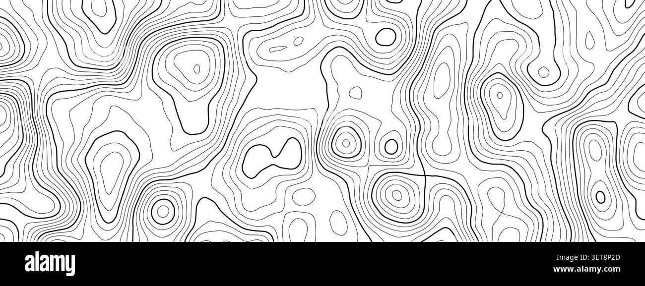 Mappa nautica con navigazione radar oceanica per vettore topografico inferiore. World sonar SEA con piano topografico per gps contorno di fondo Illustrazione Vettoriale