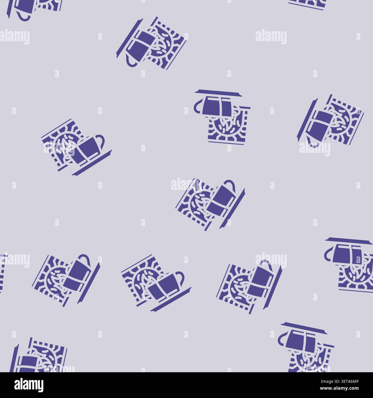 camino con cioccolata calda, fantasia del vettore del glifo invernale senza cuciture. caminetto con cioccolata calda, illustrazione invernale sottile Illustrazione Vettoriale