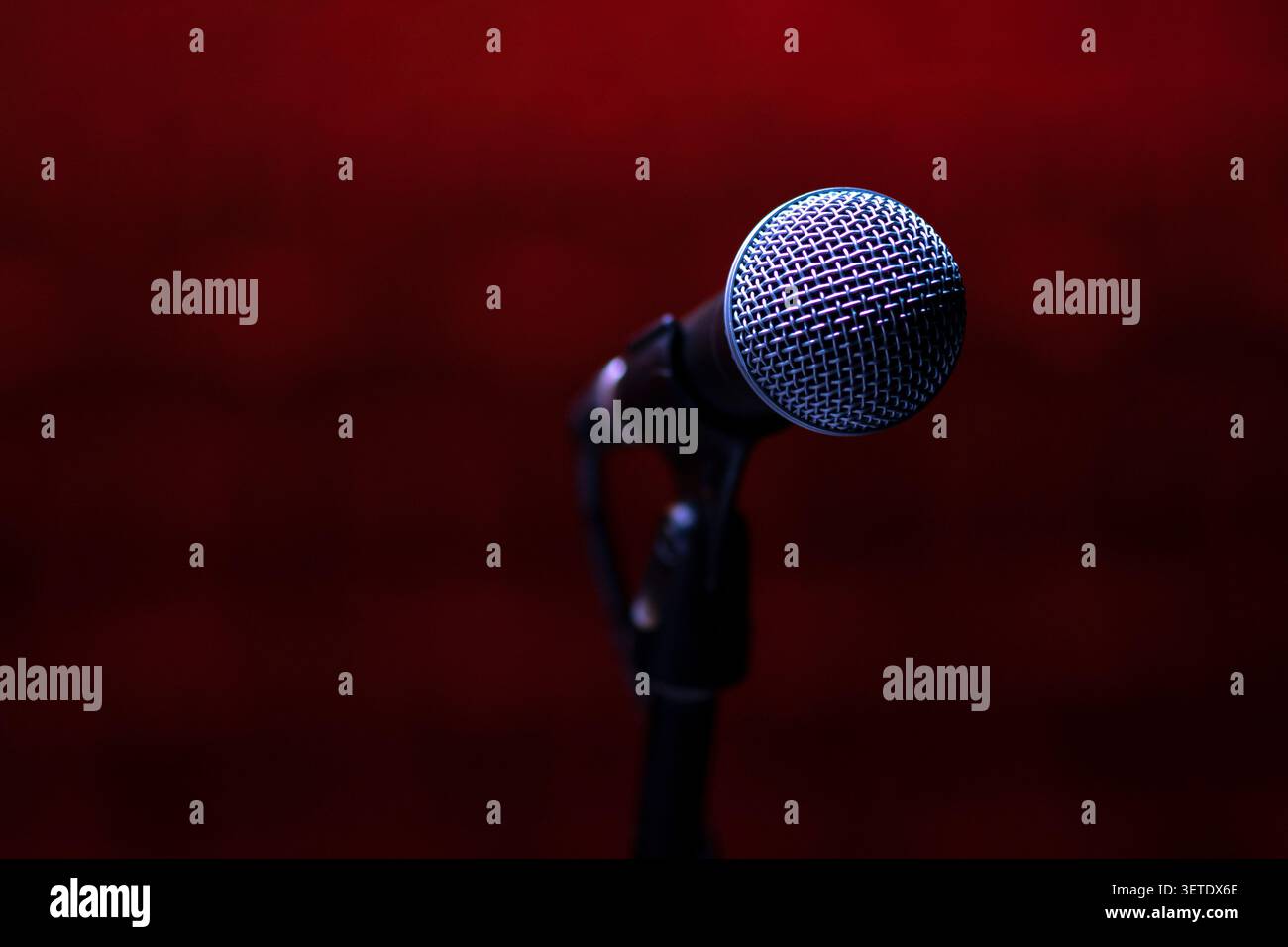 Singer's View of the Stage Before a Live Performance Foto Stock