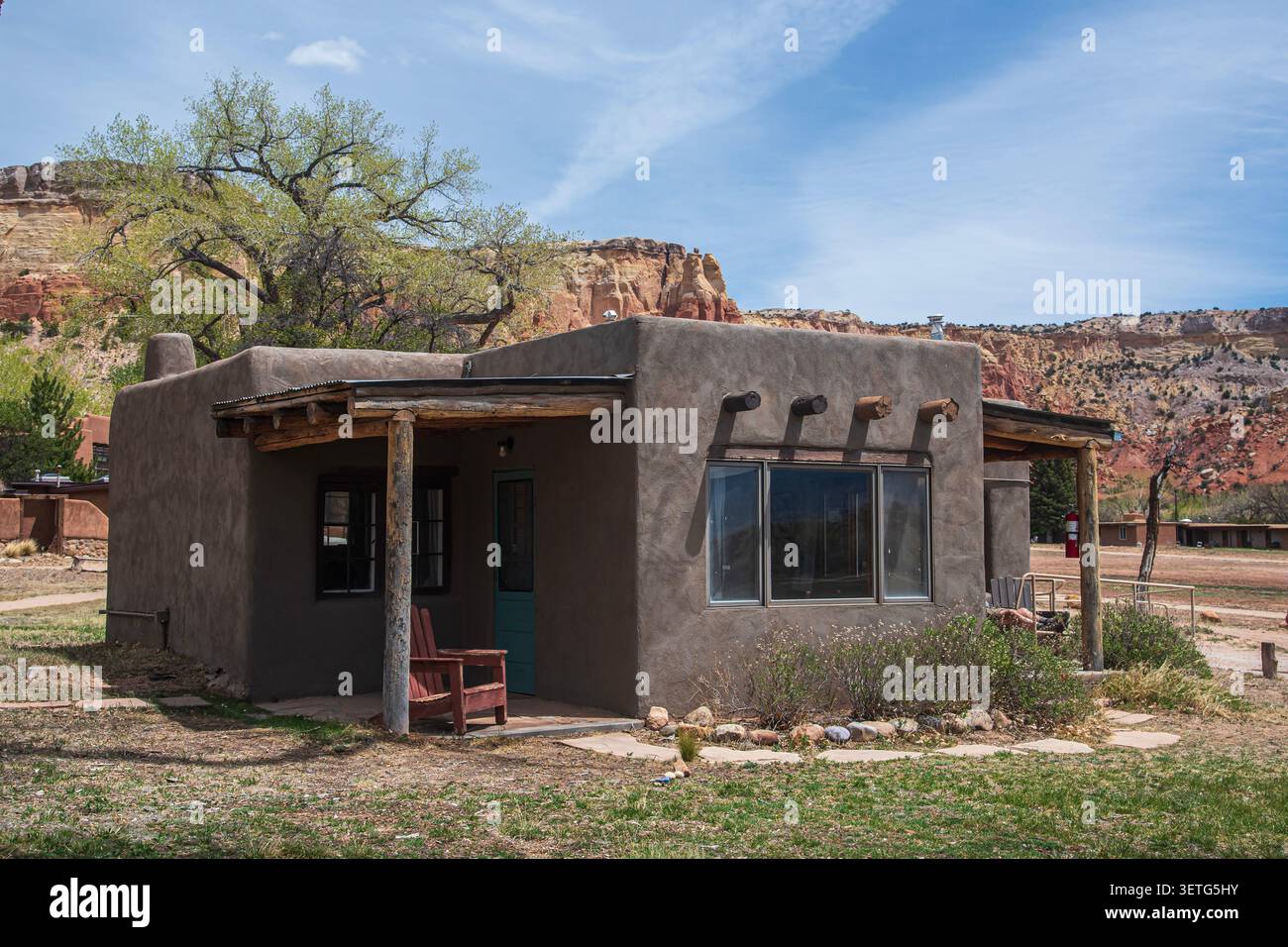 Casa della Georgia otto o'Keeffe , pittrice e disegnatrice modernista americana , New Mexico, USA Foto Stock
