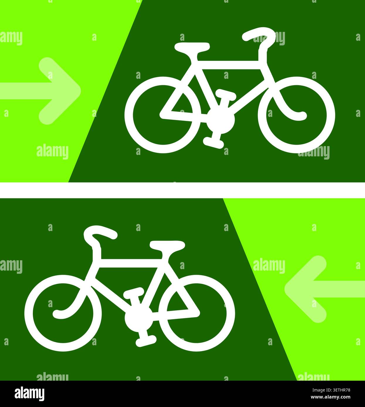 Segnale del percorso ciclabile su un supporto colorato Illustrazione Vettoriale