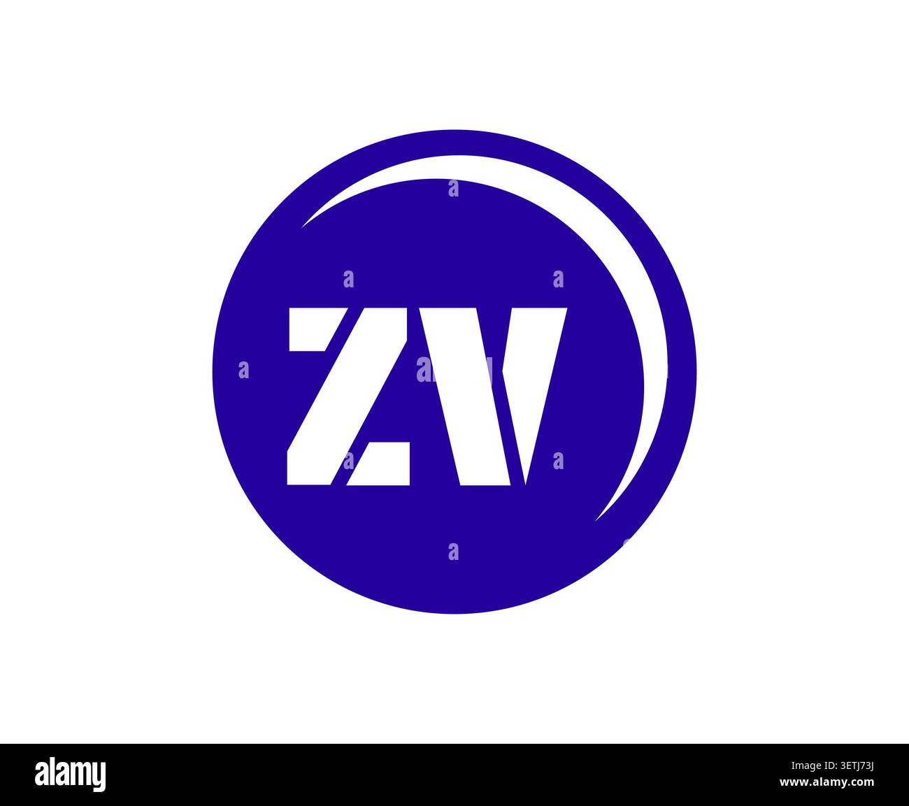 Emblema ZV sport o logotipo team. Logo della palla con una combinazione delle lettere iniziali Z e V per il negozio di palline, l'azienda sportiva, l'allenamento, il badge del club. Vettore Illustrazione Vettoriale